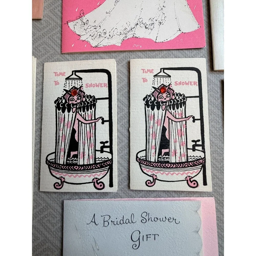 Vintage Bridal Shower Greeting Cards Lot of 33 Mid-Century Wedding Ephemera WOW